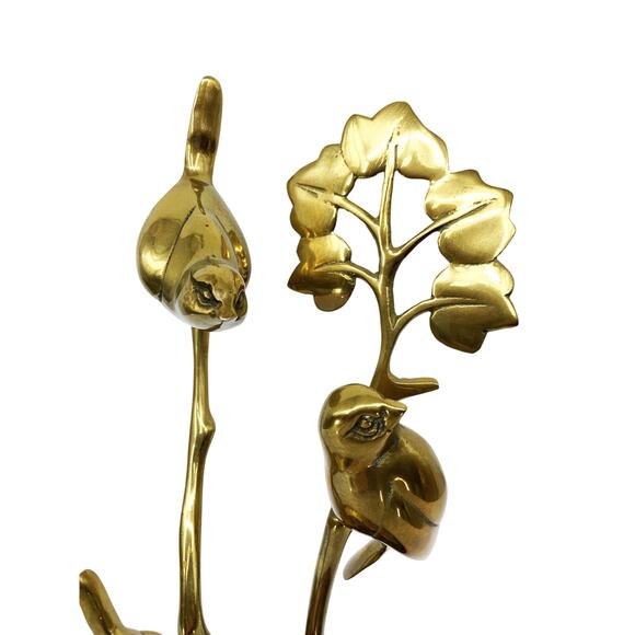 Decorative Crafts Vintage Brass Birds on a Branch - Picture 7 of 8